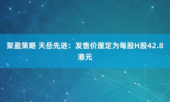 聚盈策略 天岳先进：发售价厘定为每股H股42.8港元